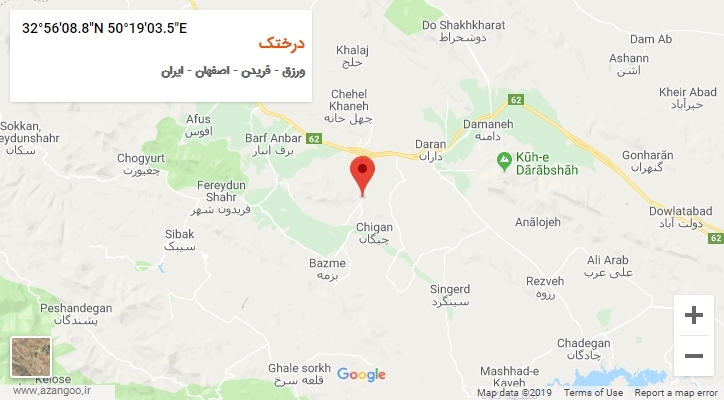 روستای درختک بر روی نقشه