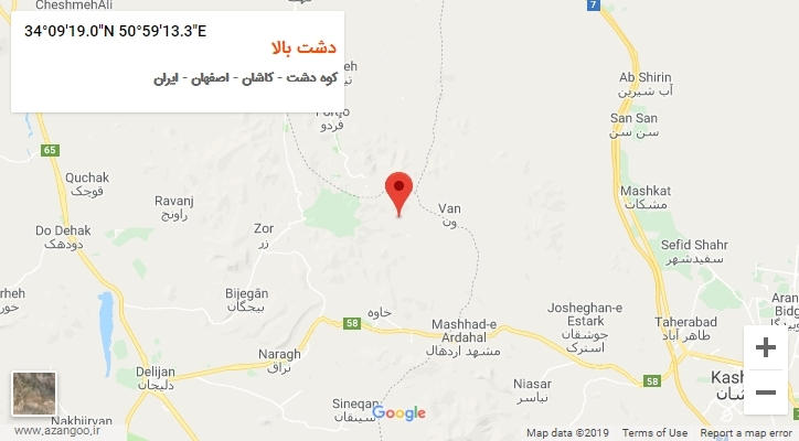 روستای دشت بالا بر روی نقشه
