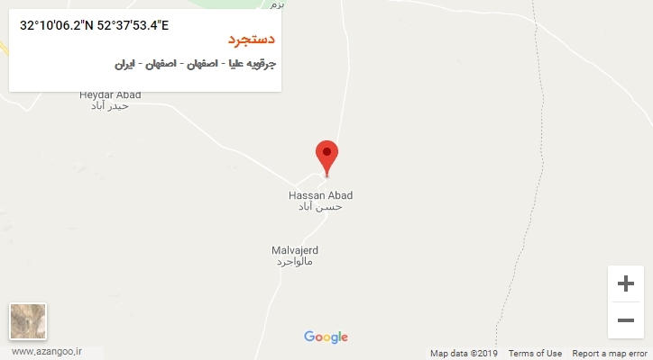روستای دستجرد بر روی نقشه