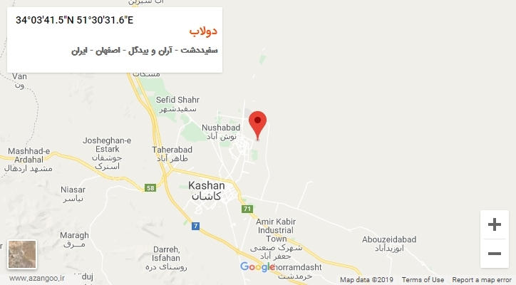 روستای دولاب بر روی نقشه