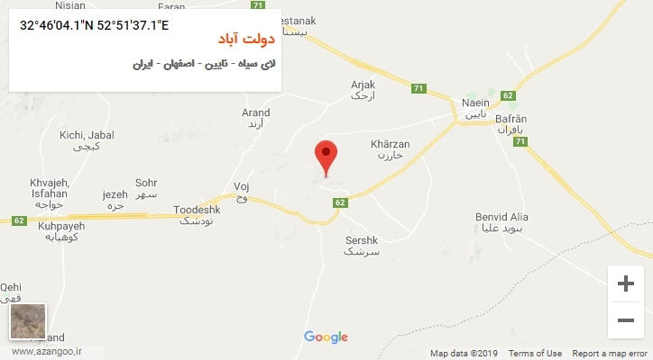 روستای دولت آباد بر روی نقشه