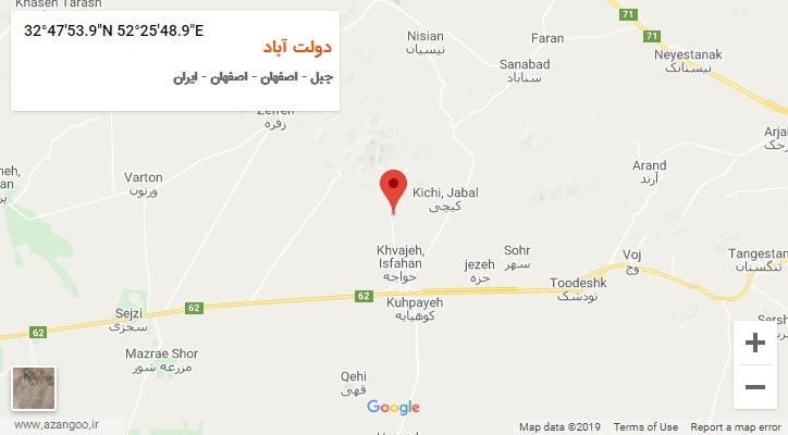روستای دولت آباد بر روی نقشه