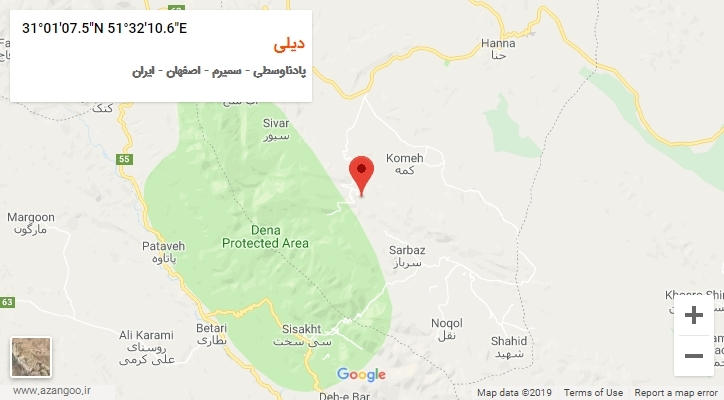 روستای دیلی بر روی نقشه