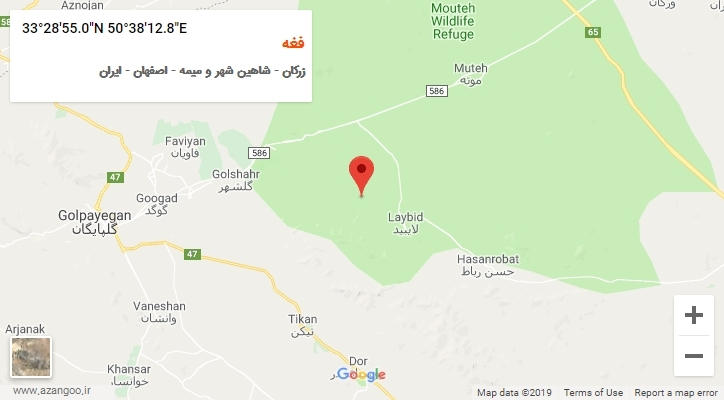 روستای فغه بر روی نقشه