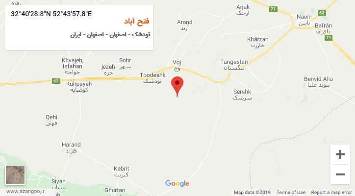 روستای فتح آباد بر روی نقشه