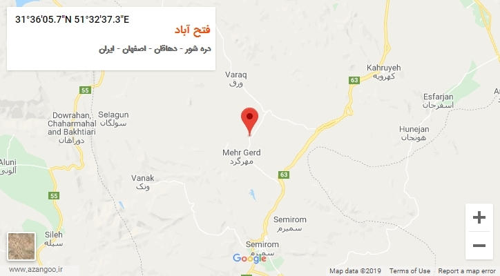روستای فتح آباد بر روی نقشه