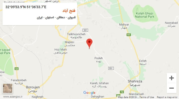 روستای فتح آباد بر روی نقشه