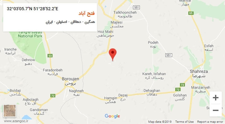 روستای فتح آباد بر روی نقشه