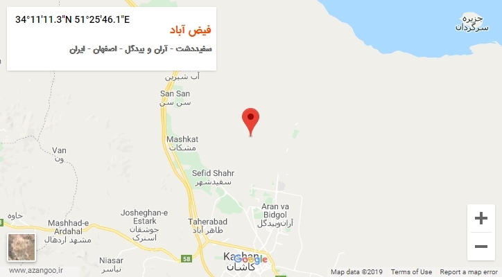 روستای فیض آباد بر روی نقشه