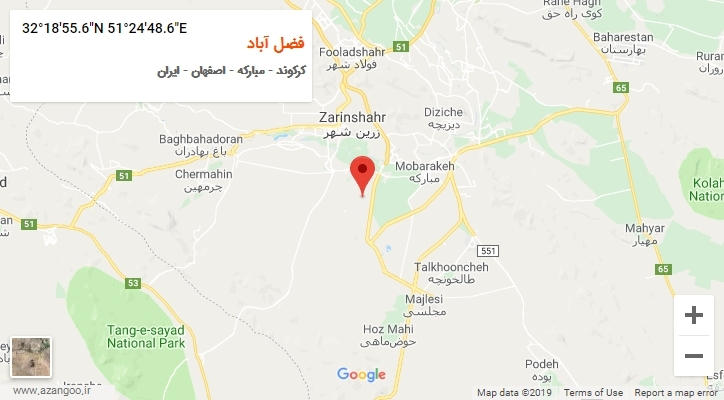 روستای فضل آباد بر روی نقشه