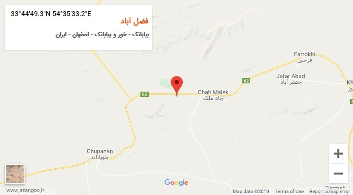 روستای فضل آباد بر روی نقشه