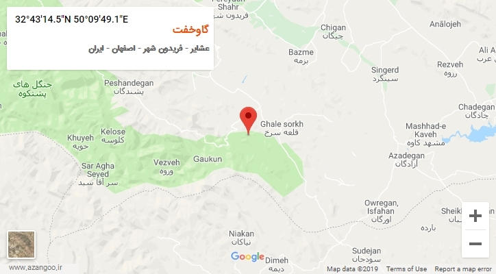 روستای گاوخفت بر روی نقشه