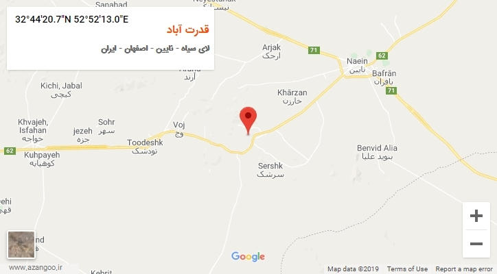 روستای قدرت آباد بر روی نقشه