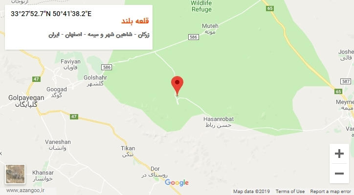 روستای قلعه بلند بر روی نقشه