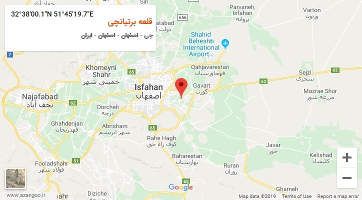 روستای قلعه برتیانچی بر روی نقشه