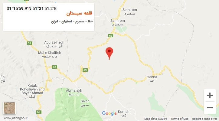 روستای قلعه سیستان بر روی نقشه