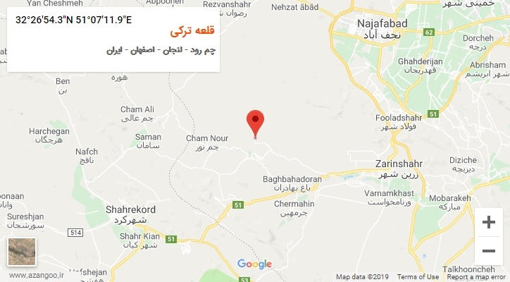 روستای قلعه ترکی بر روی نقشه
