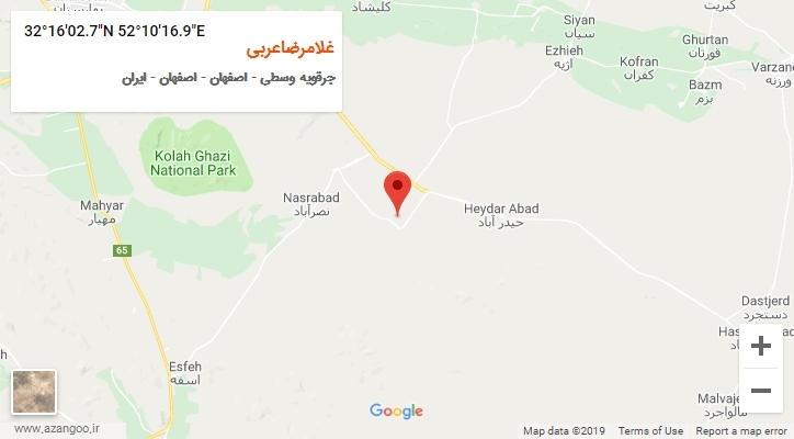روستای غلامرضاعربی بر روی نقشه
