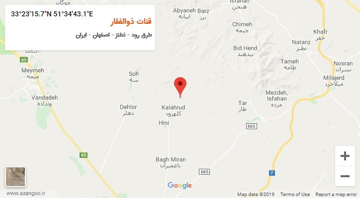 روستای قنات ذوالفقار بر روی نقشه