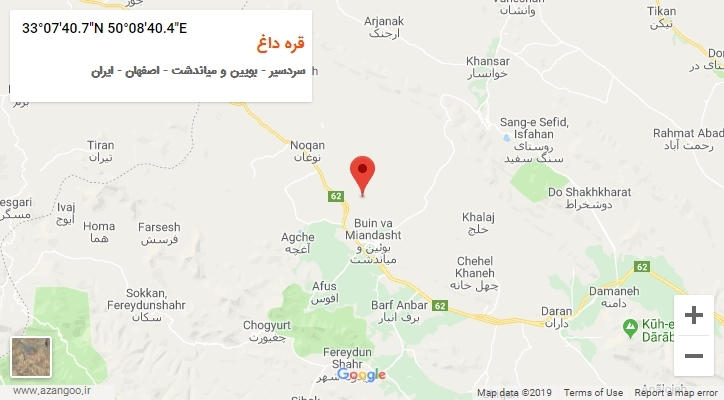 روستای قره داغ بر روی نقشه