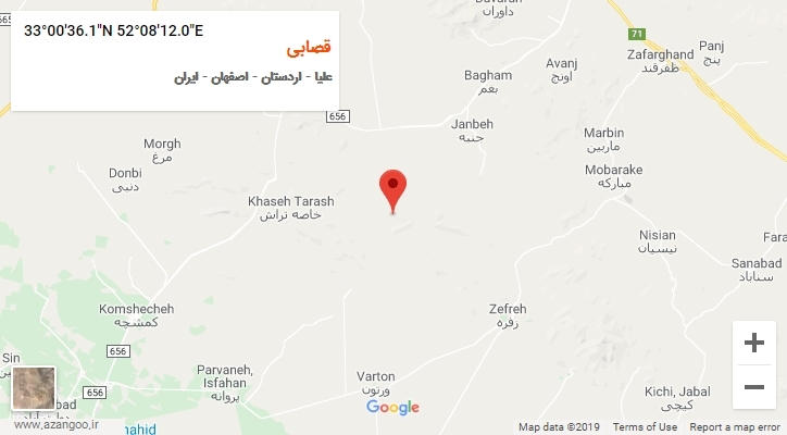 روستای قصابی بر روی نقشه