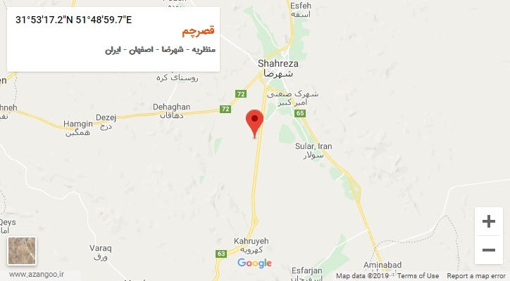 روستای قصرچم بر روی نقشه