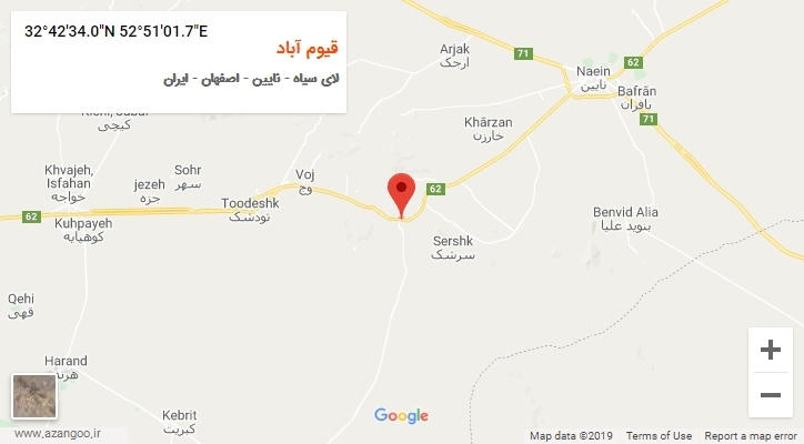 روستای قیوم آباد بر روی نقشه