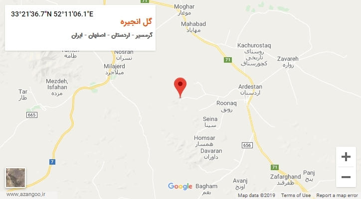 روستای گل انجیره بر روی نقشه