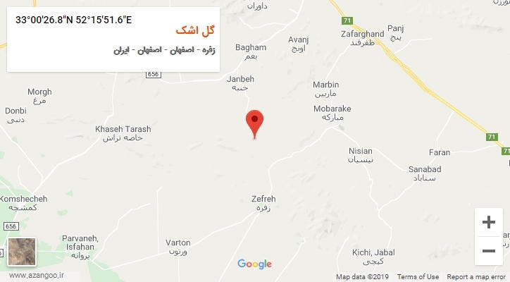 روستای گل اشک بر روی نقشه