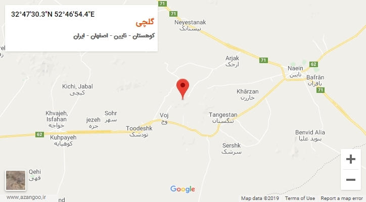 روستای گلچی بر روی نقشه