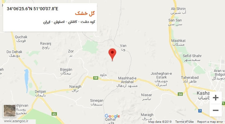 روستای گل خشک بر روی نقشه