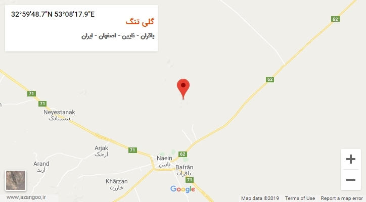 روستای گلی تنگ بر روی نقشه