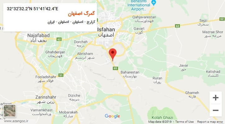روستای گمرگ اصفهان بر روی نقشه