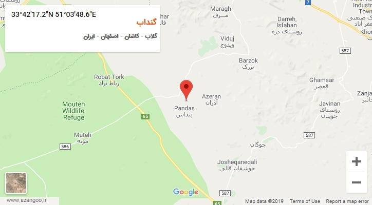 روستای گنداب بر روی نقشه