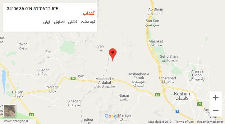 روستای گنداب بر روی نقشه