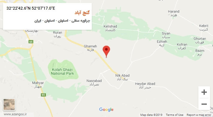 روستای گنج آباد بر روی نقشه