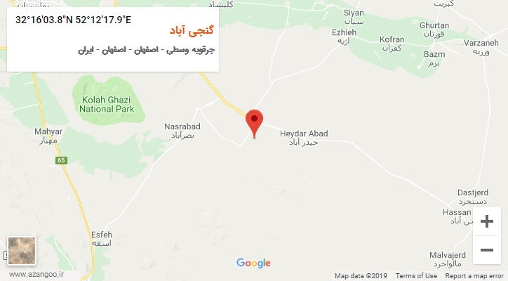 روستای گنجی آباد بر روی نقشه