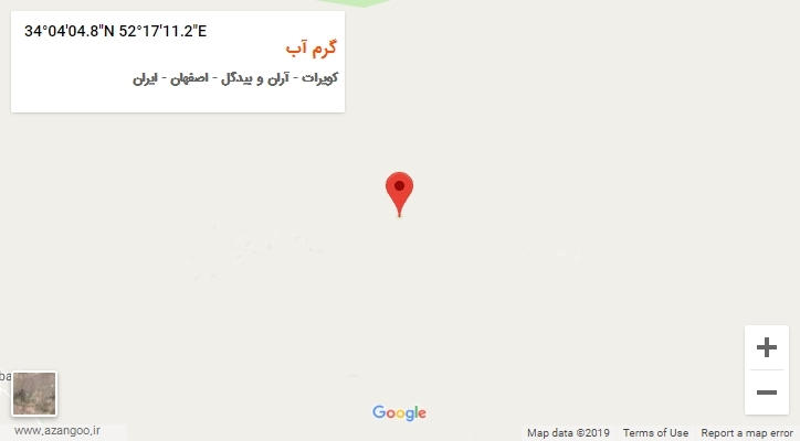 روستای گرم آب بر روی نقشه