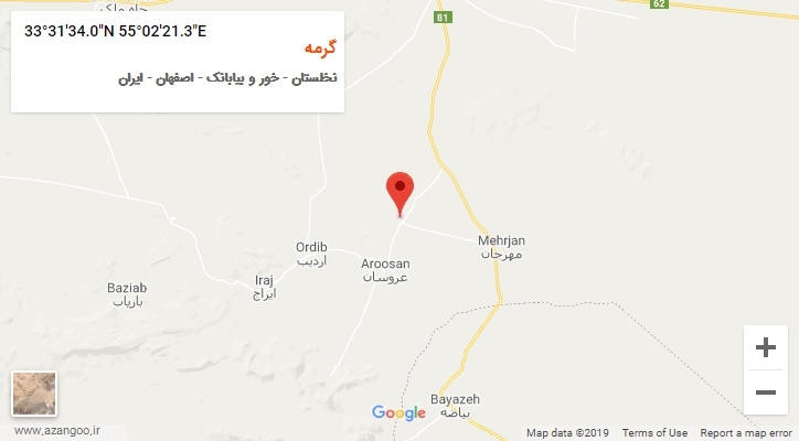 روستای گرمه بر روی نقشه