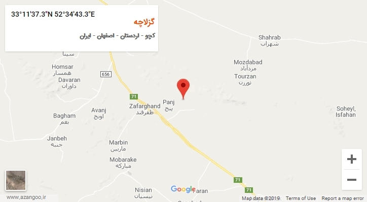 روستای گزلاچه بر روی نقشه