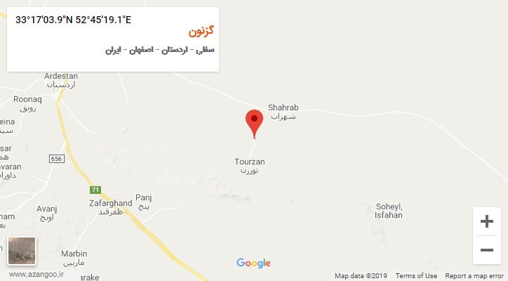 روستای گزنون بر روی نقشه