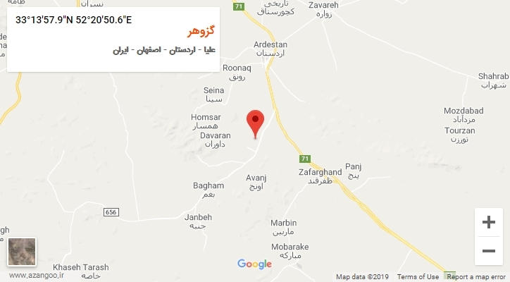 روستای گزوهر بر روی نقشه
