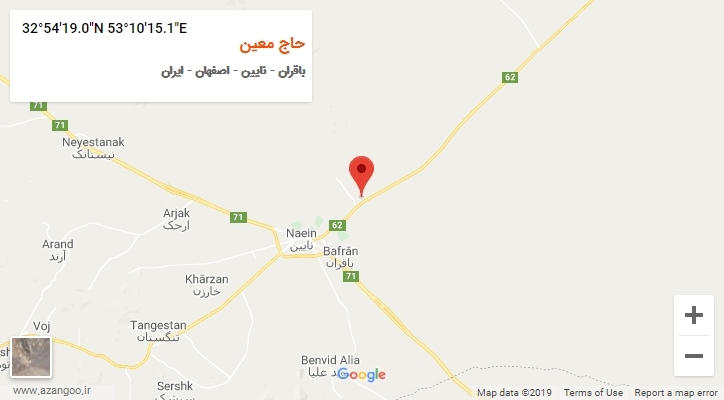 روستای حاج معین بر روی نقشه