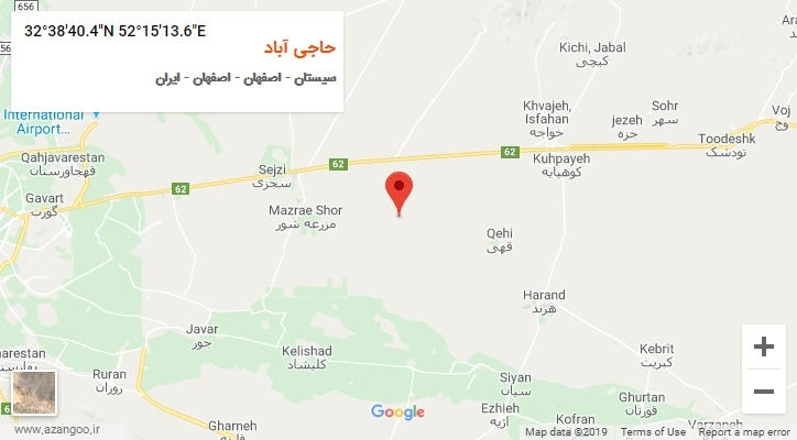روستای حاجی آباد بر روی نقشه