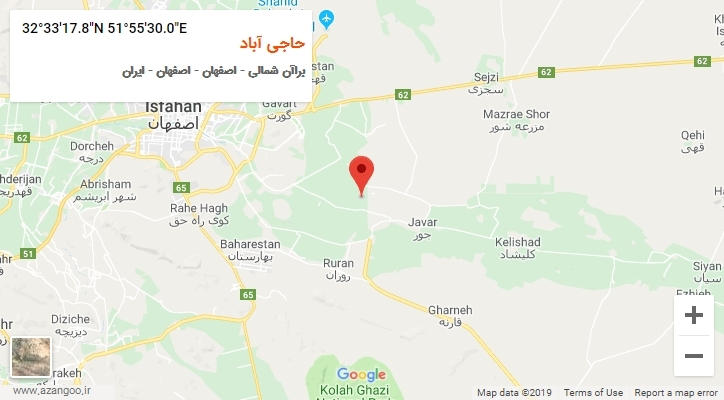 روستای حاجی آباد بر روی نقشه