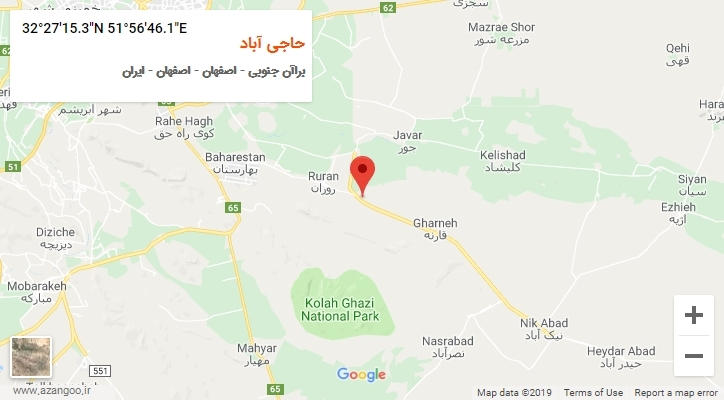 روستای حاجی آباد بر روی نقشه