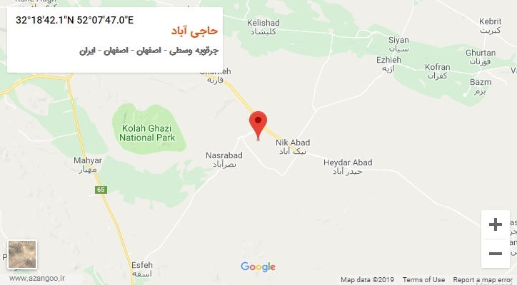روستای حاجی آباد بر روی نقشه