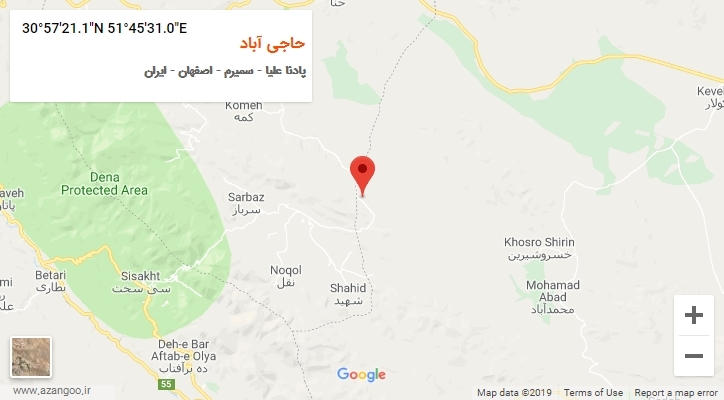 روستای حاجی آباد بر روی نقشه