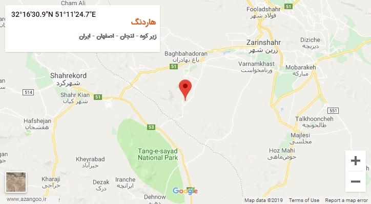 روستای هاردنگ بر روی نقشه