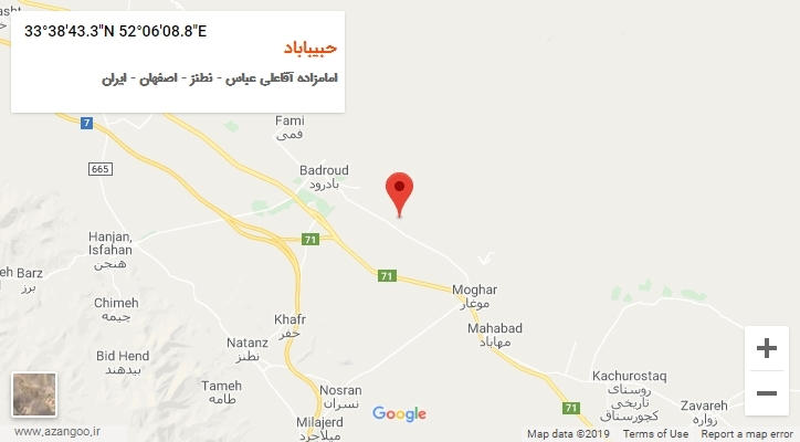 روستای حبیباباد بر روی نقشه
